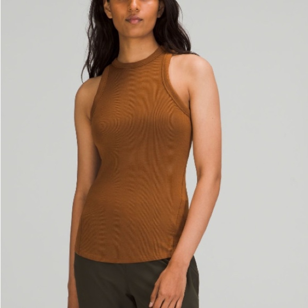 Hold Tight Crewneck Tank Top in Copper Brown